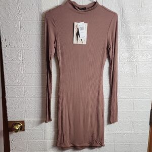 Naked Wardrobe Mauve Long Sleeve Dress